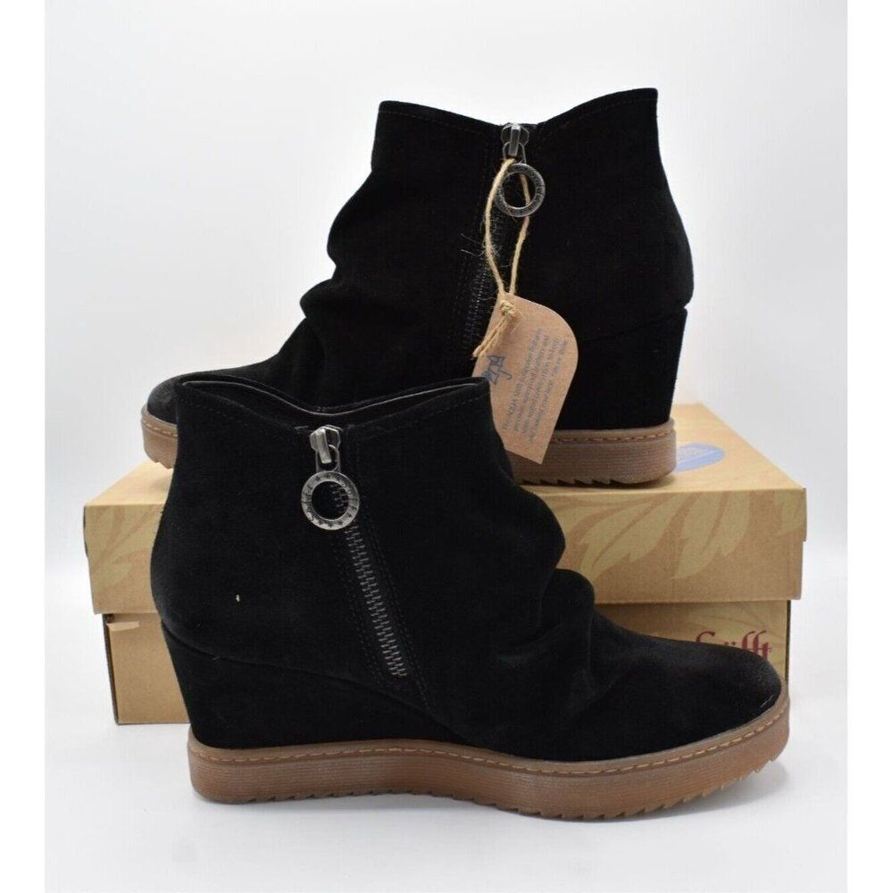 Sofft Womens Size 8.5 Siri Black Suede Wedge Booties Boots Shoes - Picture 10 of 14